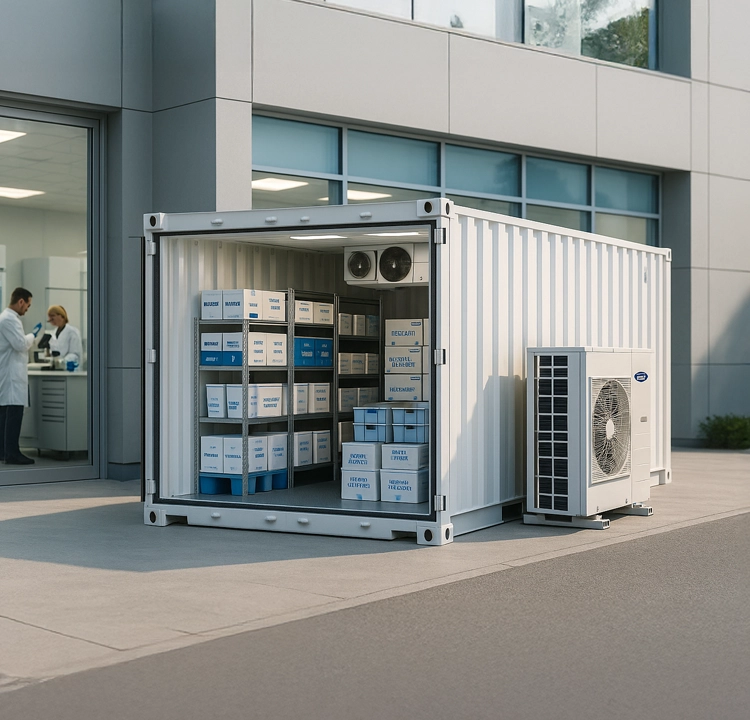 Hastane ve ek binalar için mobil soğuk hava deposu